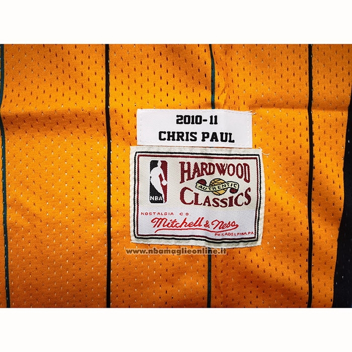 Maglia Charlotte Hornets Chris Paul #3 Mitchell & Ness 2010-11 Giallo